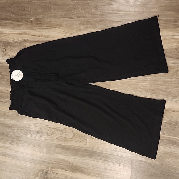 ANRABESS Women's Linen Pants Casual Loose High Waist Drawstring Wide Leg - Picture 14 of 15